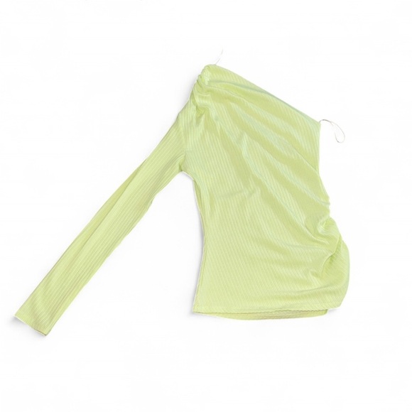 Bailey 44 Women’s Small Lime Light Green One-Shoulder One Sleeve Fitted Top - Picture 4 of 4